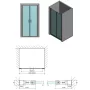 Polysan Zoom Line duplaszárnyú zuhanyajtó 120x190 cm transzparent üveg, króm ZL1712