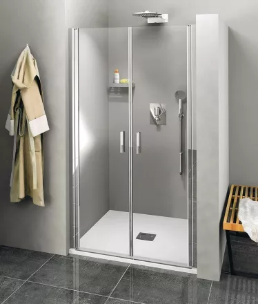 Polysan Zoom Line duplaszárnyú zuhanyajtó 80x190 cm transzparent üveg, króm ZL1780