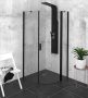 Polysan Zoom Line Black íves jobbos zuhanykabin 90x90 cm transzparent üveg, fekete ZL2615BR