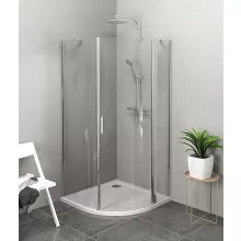   Polysan Zoom Line íves jobbos zuhanykabin 90x90 cm transzparent üveg, króm ZL2615R