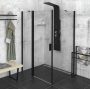 Polysan Zoom Line Black oldalfal 90 cm transzparent üveg, fekete ZL3290B