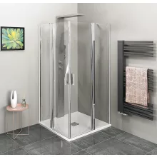   Polysan Zoom Line szögletes zuhanykabin 90x90 cm transzparent üveg, króm ZL5415