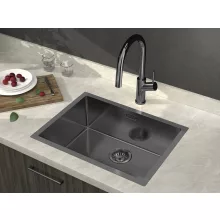   Sapho Zenith szögletes rozsdamentes acél mosogatótálca 60x45 cm PVD bevonattal, antracit ZN6045B