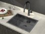 Sapho Zenith szögletes rozsdamentes acél mosogatótálca 60x45 cm PVD bevonattal, antracit ZN6045B