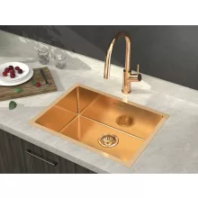   Sapho Zenith szögletes rozsdamentes acél mosogatótálca 60x45 cm PVD bevonattal, matt réz ZN6045PG