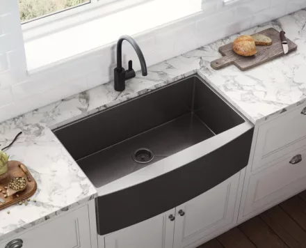 Sapho American félig beépíthető inox mosogatótálca 70x50 cm, gun metal ZN7050B