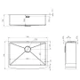 Sapho American félig beépíthető inox mosogatótálca 70x50 cm, gun metal ZN7050B