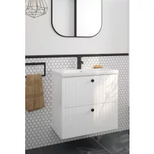   Nesso Silvana fürdőszobai alsószekrény SoftClose fiókokkal 60x45 fogantyúkkal, magasfényű fehér 001-D-06051