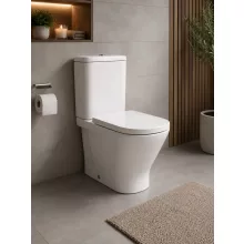 Roca The Gap Round kompakt monoblokk WC szett Slim SoftClose ülőkével oldalsó bekötésű tartállyal