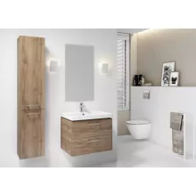 Cersanit Lara 60 alsószekrény szett Mille mosdóval és Hansgrohe Talis E 110 mosdócsapteleppel dió króm
