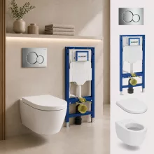 Geberit Duofix iCon fali WC szett SoftClose ülőkével és Sigma01 fényes króm nyomólappal – SzaniterOnline