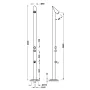 Tres kültéri zuhanycsaptelep 230 cm, rozsdamentes acél 13499501