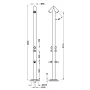 Tres kültéri dupla zuhanycsaptelep 230 cm, rozsdamentes acél 13499502