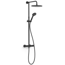   Tres Base Plus Termosztátos zuhanyrendszer 130 cm, matt fekete 21639302NM