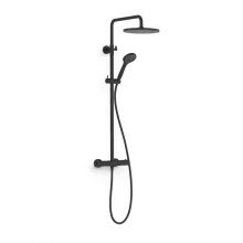   Tres Base Plus Termosztátos zuhanyrendszer 126 cm, matt fekete 21639502NM