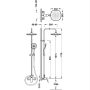 Tres Canigo egykaros falon kívüli zuhanyrendszer fix zuhanyrúddal, króm 21719101