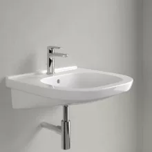   Villeroy & Boch ViCare kerámia mosdó 56x55 cm csaplyukkal és túlfolyóval, AntiBac CeramicPlus, alpin fehér 411955T2