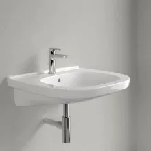   Villeroy & Boch ViCare fali kerámia mosdó 60x55 cm csaplyukkal és túlfolyóval, CeramicPlus felület, alpin fehér 411960R1