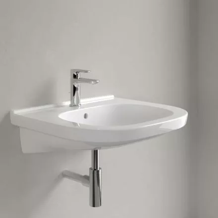 Villeroy & Boch ViCare fali kerámia mosdó 60x55 cm csaplyukkal és túlfolyóval, CeramicPlus felület, alpin fehér 411960R1