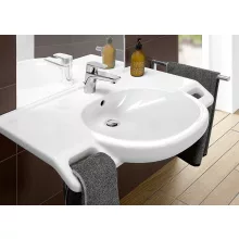   Villeroy & Boch ViCare kerámia mosdó 80x55 cm csaplyukkal és túlfolyóval, AntiBac CeramicPlus, alpin fehér 412080T2