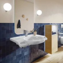   Villeroy & Boch ViCare fali kerámia mosdó 80x55 cm csaplyukkal, alpin fehér 41208101