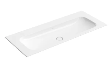 Villeroy & Boch Finion kerámia mosdó 120x50 cm, csapfurat és túlfolyó nélkül, CeramicPlus, kőfehér 4164C3RW