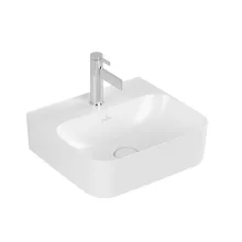   Villeroy & Boch Finion Kézmosó 43x39 csiszolt alsó felülettel, rejtett ViFlow túlfolyóval, CeramicPlus, alpin fehér 43644CR1