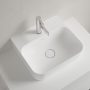 Villeroy & Boch Finion Kézmosó 43x39 csiszolt alsó felülettel, rejtett ViFlow túlfolyóval, CeramicPlus, Stone White 43644CRW