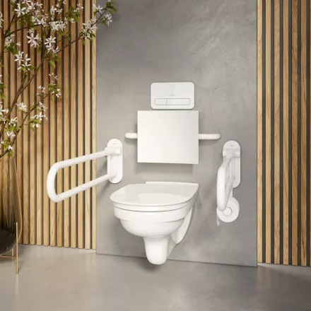Villeroy & Boch ViCare fali kerámia WC perem nélküli DirectFlush technológiával, CeramicPlus, alpin fehér 4601R0R1