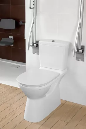 Villeroy & Boch ViCare hátsó kifolyású monoblokkos kerámia WC csésze Rimless, fehér 4620R001