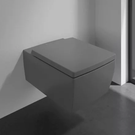 Villeroy & Boch Memento 2.0 hátsó kifolyású WC csésze 37,5x56 cm, Rimless, Grafit 4633R0I4