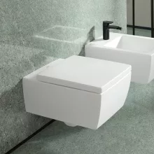   Villeroy & Boch Memento 2.0 hátsó kifolyású WC csésze 37,5x56 cm, Rimless, fehér alpin 4633R0R1