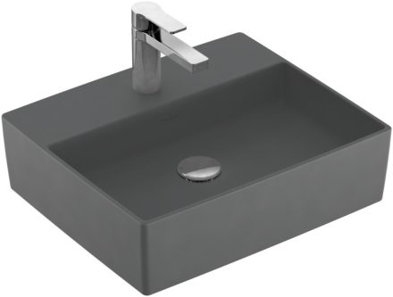 Villeroy & Boch Memento 2.0 Mosdó túlfolyó nélkül 50x42 cm, CeramicPlus felület, Grafit 4A0751i4