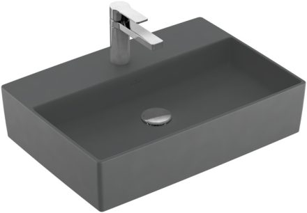 Villeroy & Boch Memento 2.0 mosdó túlfolyó nélkül 60x42 cm, CeramicPlus felület, Grafit 4A0761i4