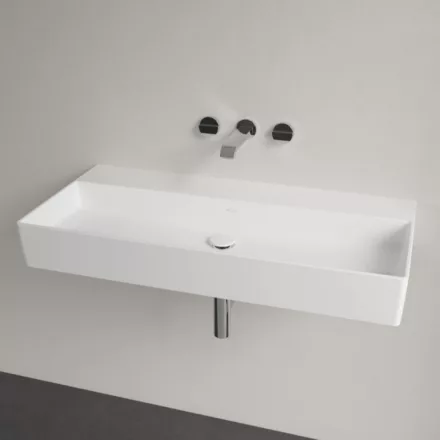 Villeroy & Boch Memento 2.0 Mosdó csaplyuk és túlfolyó nélkül 100x47 cm, csiszolt alsó felület, fehér alpin 4A221F01