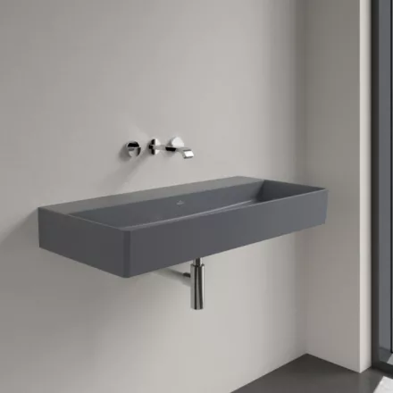 Villeroy & Boch Memento 2.0 Mosdó túlfolyó és csapfurat nélkül 100x47 cm, CeramicPlus felület, Grafit 4A221FI4