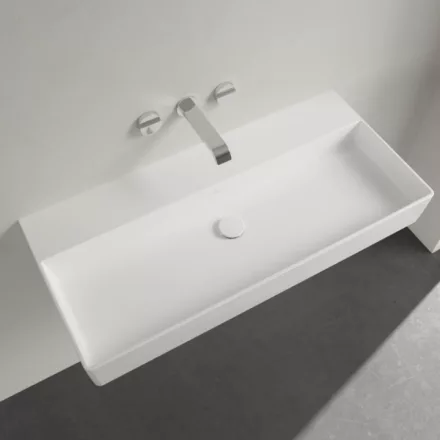 Villeroy & Boch Memento 2.0 Mosdó csaplyuk és túlfolyó nélkül 100x47 cm, CeramicPlus felület, fehér alpin 4A221FR1