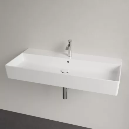 Villeroy & Boch Memento 2.0 Mosdó túlfolyóval 100x47 cm, CeramicPlus felület, Stone White 4A221GRW