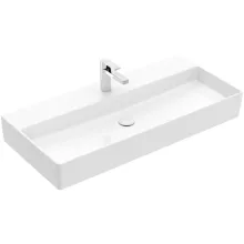   Villeroy & Boch Memento 2.0 Mosdó túlfolyó nélkül 100x47 cm, CeramicPlus felület, Stone White 4A221HRW