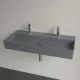 Villeroy & Boch Memento 2.0 Mosdó túlfolyó nélkül 100x47 cm, két csapfurattal, CeramicPlus felület, Grafit 4A221KI4