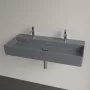 Villeroy & Boch Memento 2.0 Mosdó túlfolyó nélkül 100x47 cm, két csapfurattal, CeramicPlus felület, Grafit 4A221KI4