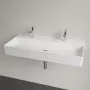 Villeroy & Boch Memento 2.0 Mosdó túlfolyó nélkül 100x47 cm, két csapfurattal, CeramicPlus felület, fehér alpin 4A221KR1