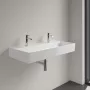 Villeroy & Boch Memento 2.0 Mosdó túlfolyó nélkül 100x47 cm, két csapfurattal, CeramicPlus felület, fehér alpin 4A221KR1