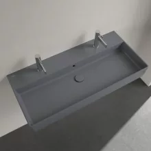   Villeroy & Boch Memento 2.0 Mosdó túlfolyóval 100x47 cm, két csapfurattal, CeramicPlus felület, Grafit 4A221LI4