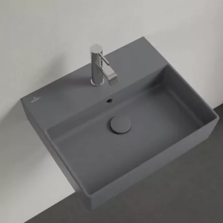 Villeroy & Boch Memento 2.0 Mosdó túlfolyóval 50x42 cm, CeramicPlus felület, Grafit 4A2250I4