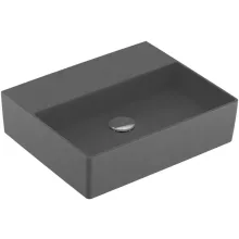   Villeroy & Boch Memento 2.0 Mosdó csapfurat és túlfolyó nélkül 50x42 cm, CeramicPlus felület, Grafit 4A2253I4