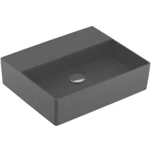   Villeroy & Boch Memento 2.0 Mosdó csapfurat és túlfolyó nélkül 50x42 cm, CeramicPlus felület, Grafit 4A225FI4