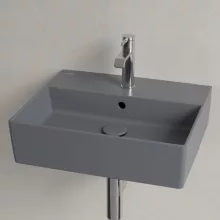  Villeroy & Boch Memento 2.0 Mosdó túlfolyóval 50x42 cm, CeramicPlus felület, grafit 4A225GI4