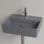 Villeroy & Boch Memento 2.0 Mosdó túlfolyó nélkül 50x42 cm, CeramicPlus felület, grafit 4A225LI4