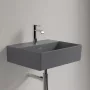 Villeroy & Boch Memento 2.0 Mosdó túlfolyó nélkül 50x42 cm, CeramicPlus felület, grafit 4A225LI4